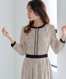 Tiaclasse L 【安田美沙子さん着用・新色/XSサイズ追加・洗える】フラワープリント配色ワンピース