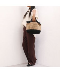 UNBILLION カシュカシュ cachecache / 下がりリボン切替編みトート