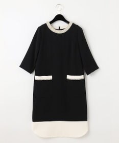 GRACE CONTINENTAL バイカラービジューワンピース