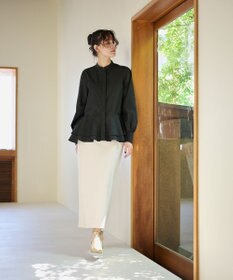 #Newans 【シワになりにくい/洗濯機可能】ダブルフリルヘムシャツ