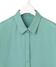 ICB 【接触冷感・洗える】サテンヨウリュウ フレンチスリーブシャツ