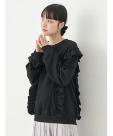 earth music&ecology フリルスウェットプルオーバー