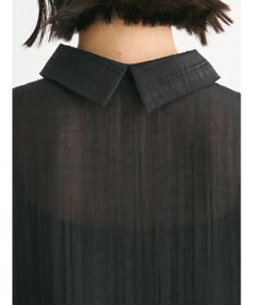 Green Parks シアーストライプショート丈シャツ