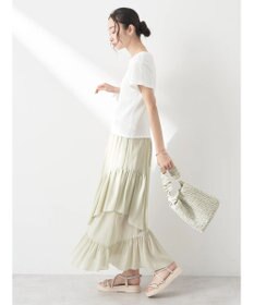 earth music&ecology シアー楊柳アシメティアードスカート