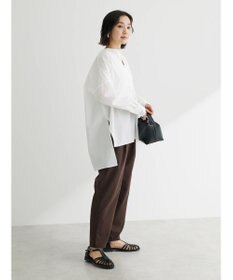 Green Parks 綿麻混タックテーパードパンツ