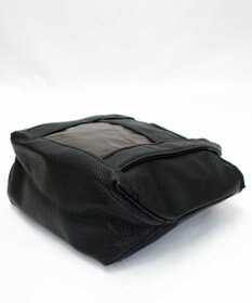 +RING 【合皮/しぼ加工】手提げミニバッグ synthetic leather mini bag black SR405