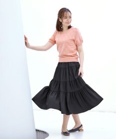 Tiaclasse 【洗える】ティアードフレアスカート
