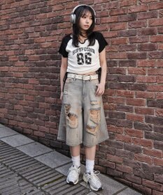 WEGO キーネックサイドレースアップちびT