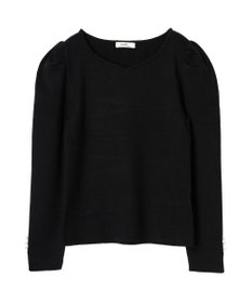 earth music&ecology ハートネック袖パールニットプルオーバー