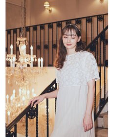 earth music&ecology ＳＥＴ２点　オーガンジー刺繍＋プリーツワンピース