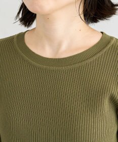 Green Parks 袖レイヤー５分袖ニットプルオーバー