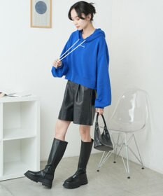 WEGO 配色ロゴデザインショートパーカー