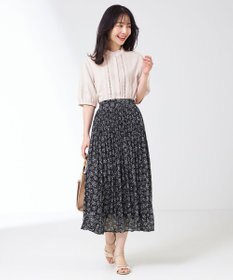 ANY SIS 【洗える】クリスタルプリーツフラワー スカート