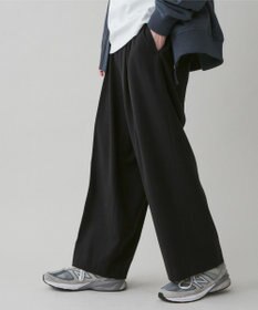 WEGO 起毛TR ワイドストレートスラックス