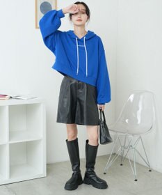 WEGO 配色ロゴデザインショートパーカー