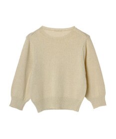Green Parks ラメ５分袖コンパクトニットプルオーバー