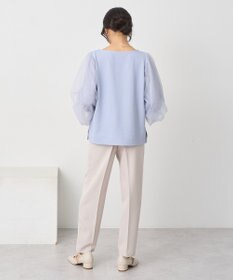 earth music&ecology キラキラストーンパールチュールスリーブプルオーバー