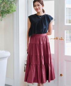 Tiaclasse 【洗える】ティアードフレアスカート