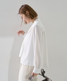 YECCA VECCA スカーフリング付きボウタイブラウス