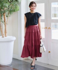 Tiaclasse 【洗える】ティアードフレアスカート