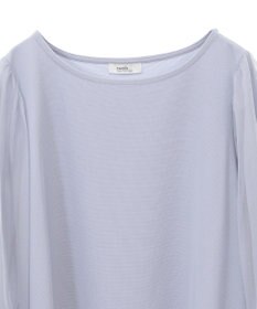 earth music&ecology キラキラストーンパールチュールスリーブプルオーバー