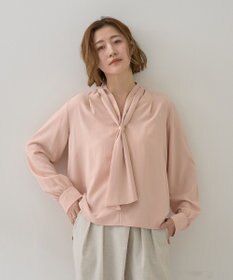 YECCA VECCA スカーフリング付きボウタイブラウス