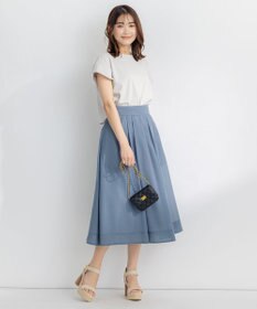 組曲 S 【吸湿・冷感・UVケア】ジョーゼットジャージーバックフリル Tブラウス