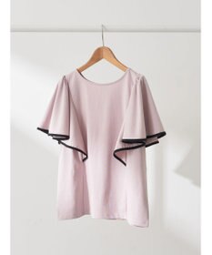 earth music&ecology パイピングフレアスリーブカットソー