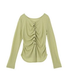 earth music&ecology 【予約】シアーワッフルタックボタントップス