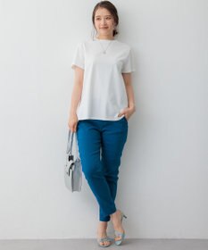 23区 【洗える】リネンレーヨンストレッチ テーパードパンツ