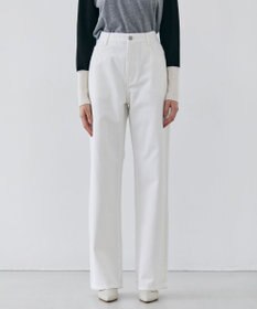 BEIGE， 【洗える・SPRiNG 3月号掲載】FICUS / デニムワイドストレートパンツ White