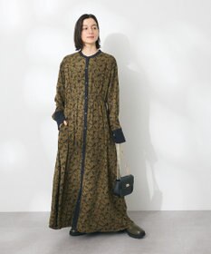 CRAFT STANDARD BOUTIQUE 総柄バイカラーワンピース