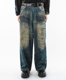 WEGO 【ユニセックス着用ITEM】スーパーバギーダーティデニムパンツ