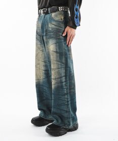 WEGO 【ユニセックス着用ITEM】スーパーバギーダーティデニムパンツ