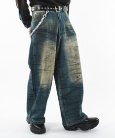 WEGO 【ユニセックス着用ITEM】スーパーバギーダーティデニムパンツ
