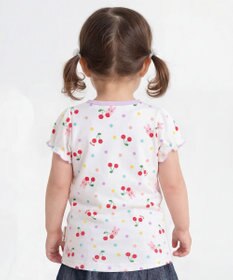 MIKI HOUSE HOT BISCUITS 【80-120cm】キャビット×さくらんぼ 総柄 半袖Tシャツ