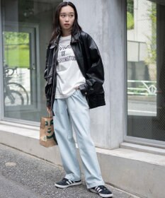 WEGO 【ウエストゴム/SMLサイズ展開】デニムイージーストレートパンツ2