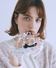 Maison de FLEUR ビジューリボンパールバッグチャーム