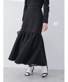 earth music&ecology エンボスフラワー　切替ボリュームスカート