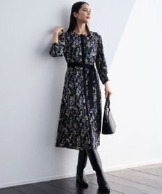 自由区 S 【WEB&一部店舗限定】ハーバルフロープリント8分袖 ワンピース