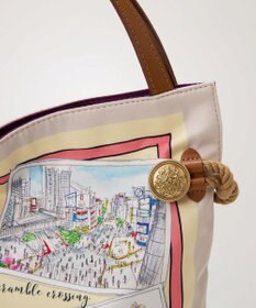 TOPKAPI 【TREASURE TOPKAPI】マイルドサテン スカーフ柄 トートバッグ スーベニアプリント
