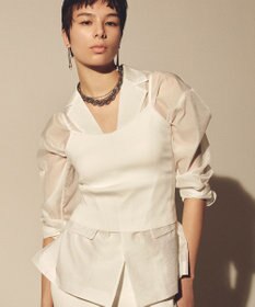 uncrave 【久慈暁子さん着用】シアー オーガンジー シャツ ジャケット