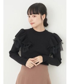 earth music&ecology ショルダーチュールレースプルオーバー