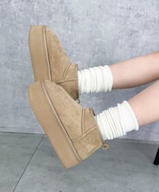 WEGO 【25年秋冬新作/あったかブーツ】厚底ムートンタッチブーツ