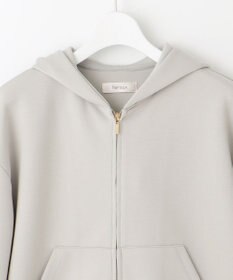 Feroux 【洗える】ダブルジップダンボールロゴ パーカー