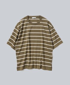 WHITE MAILS 【UNISEX】PAPER YARN BORDER KINT PULLOVER T-シャツ