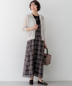 23区 【先行予約】シャイニーシアーニット ジップアップ パーカー