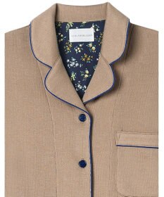 une nana cool 【綿混】ソフトコットンリブ 半袖開襟パジャマ MADE WITH LIBERTY FABRIC