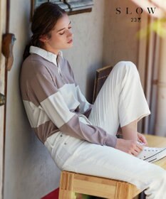 23区 【SLOW】コンパクトシングルジャージー ラガーシャツ