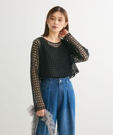 Green Parks ・ＳＵＧＡＲ　ＳＰＯＯＮ　フラワーメッシュプルオーバー